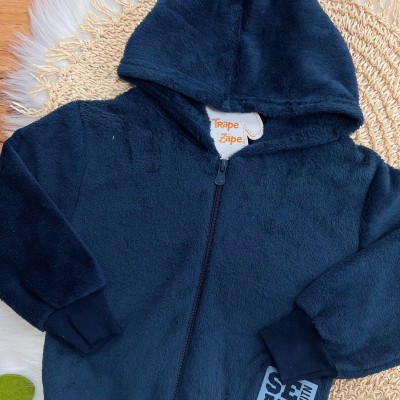 Conj. Jaqueta Seattle com Capuz e Calça de Pelinho - Azul Bebê e Marinho